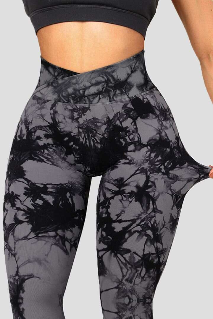 Tie Dye Wrap High Waist Sports Leggings