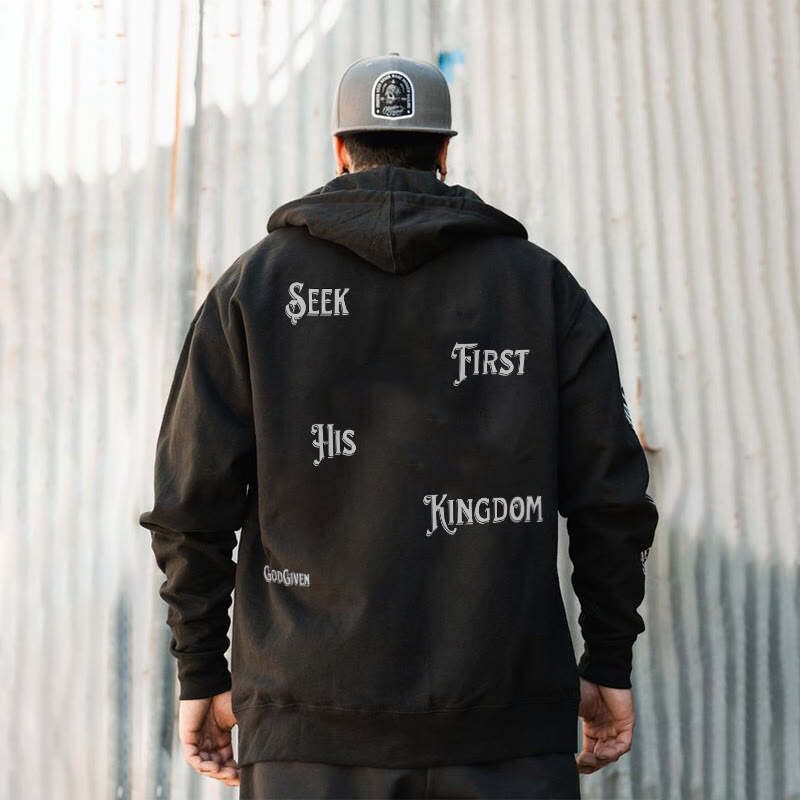 Seek First His Kingdom Print Hoodie