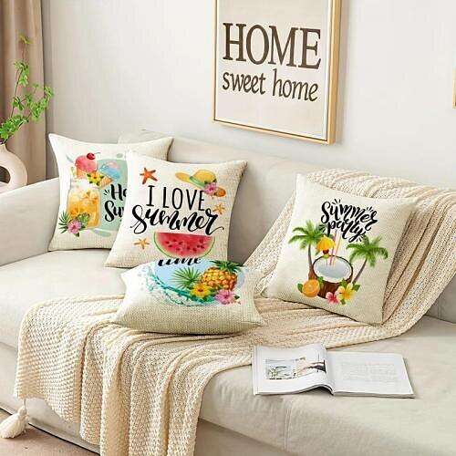 Summer Sunshine Floral Double Side Pillow Cover 4PC Soft