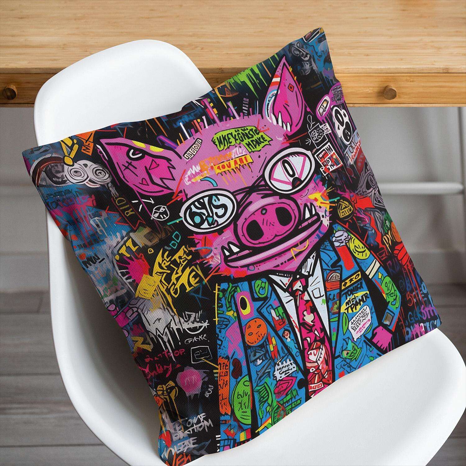 Graffiti Pig Pillow Cover 4PC