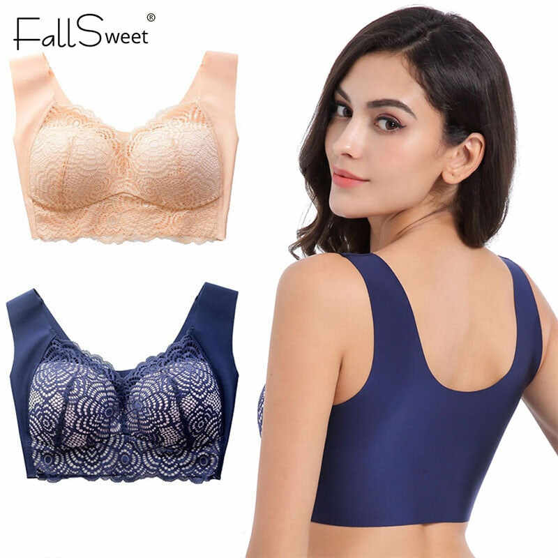 Wire Free Lace Bras for Women Plus Size Vest