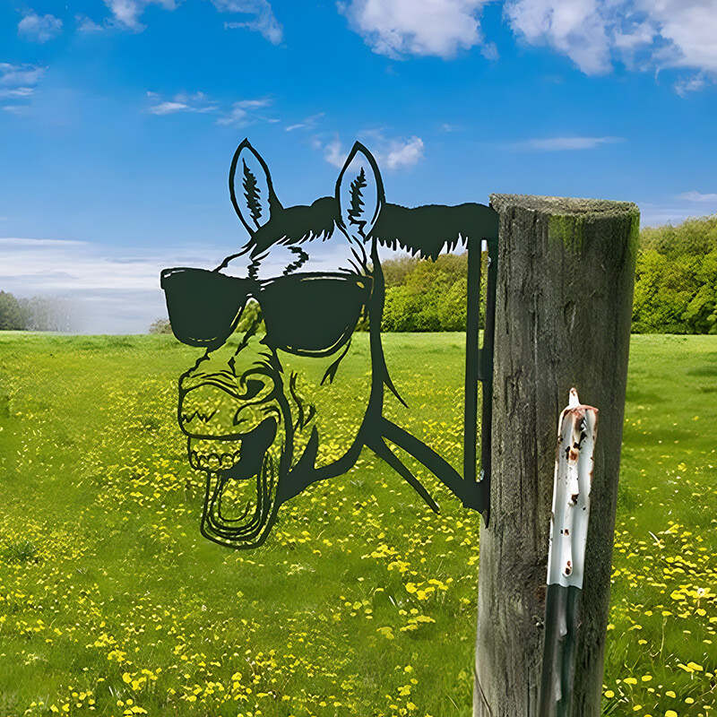 Farm Peeping Animal Metal Art