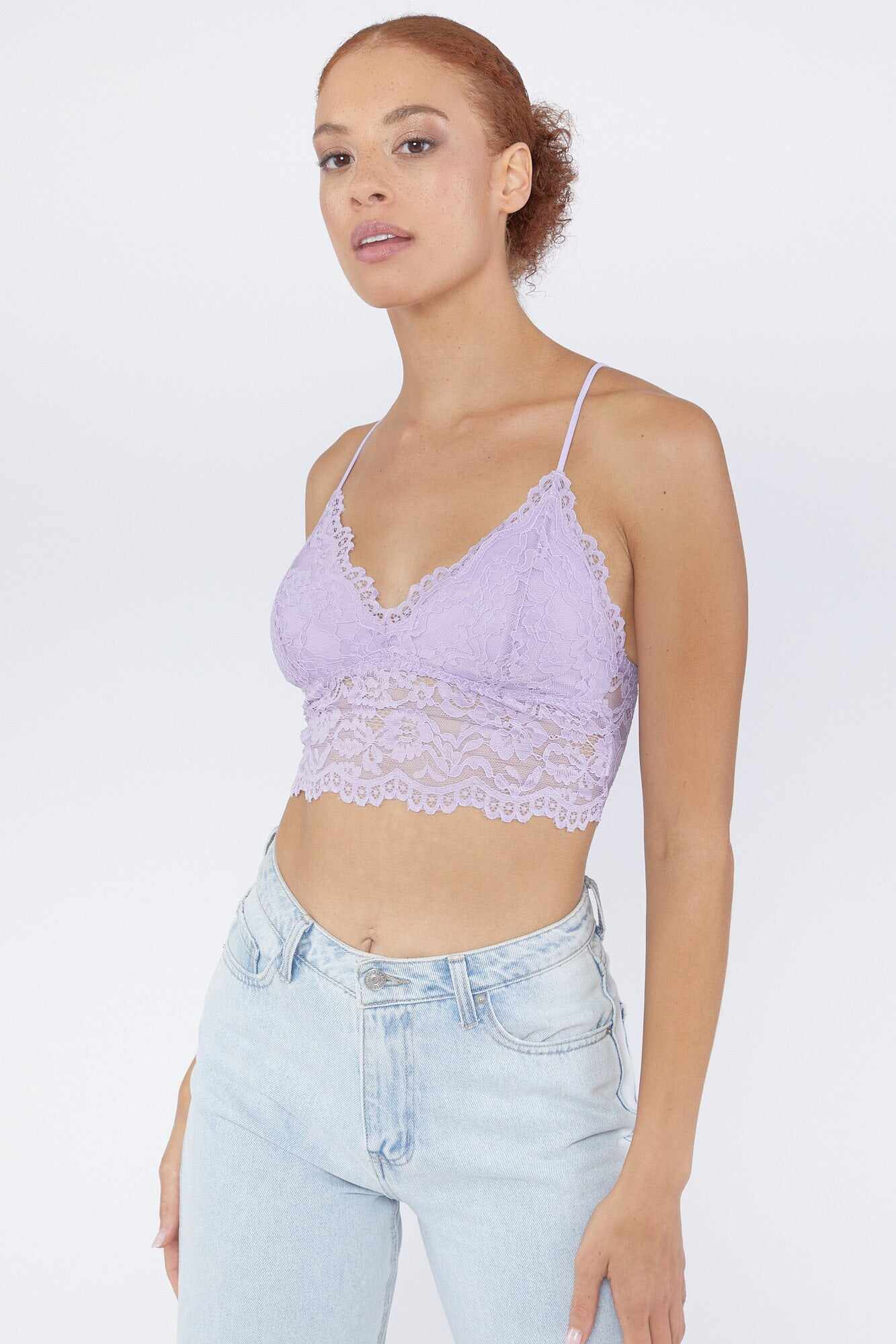 Women Apparel | Lace V-Neck Bralette Light Pink Forever21 - FS76455