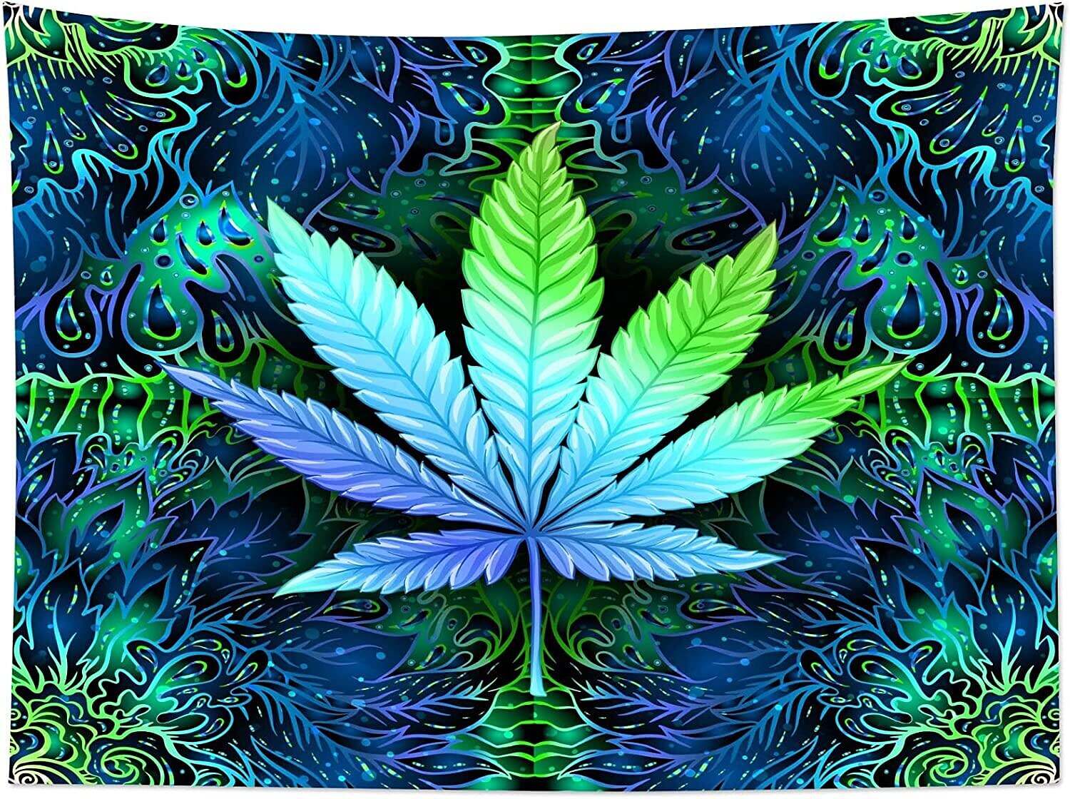 Trippy Weed Wall Tapestry Art Decor Photograph Backdrop