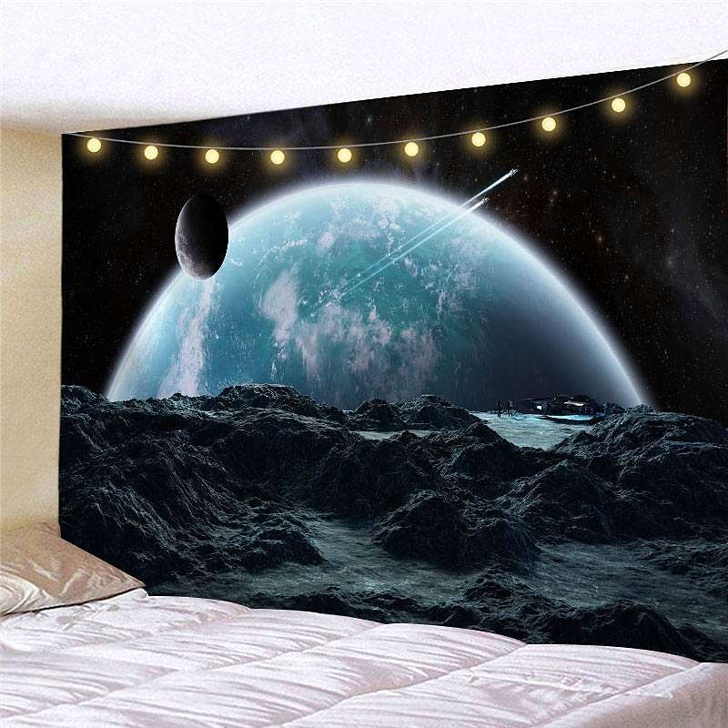 Landscape LED Lights Wall Tapestry Art Decor Galaxy Universe Print