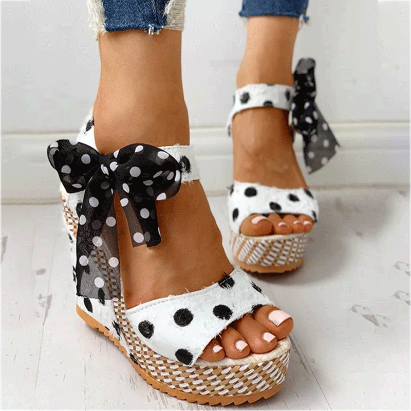 Polka Dot Open Toe Sandals