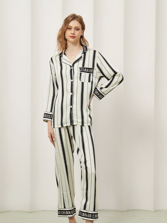 Regular Fit Casual Striped Others Regular Sleeve Pajama Set