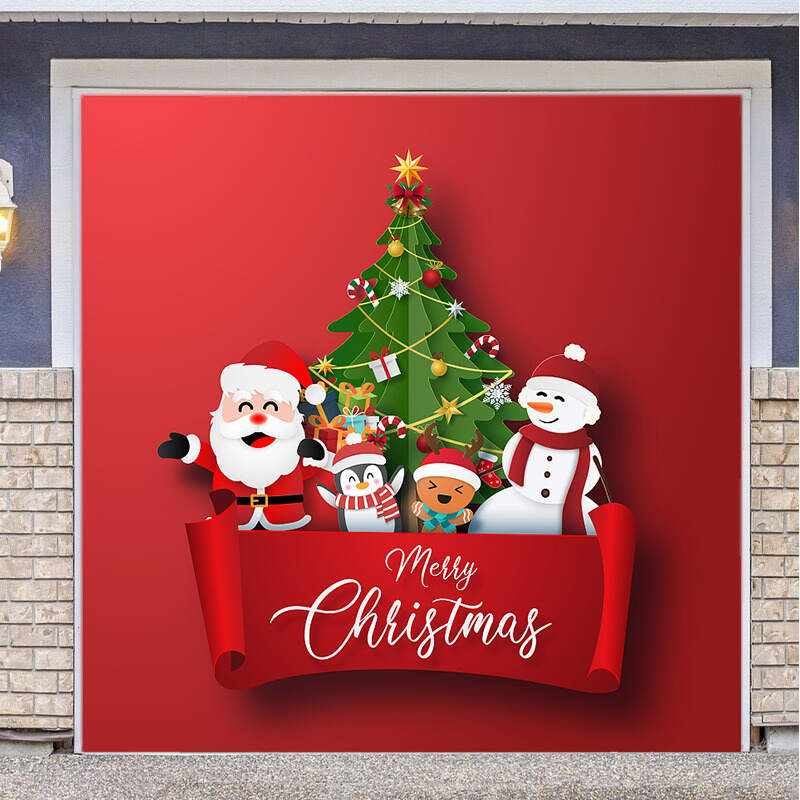 Christmas Garage Door Decor Mural for Double Car Garage