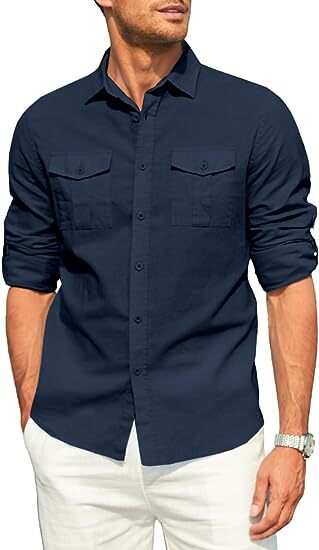 New men's casual commuter shirt, warm, comfortable and easy to clean - Buy 3 and get free shipping