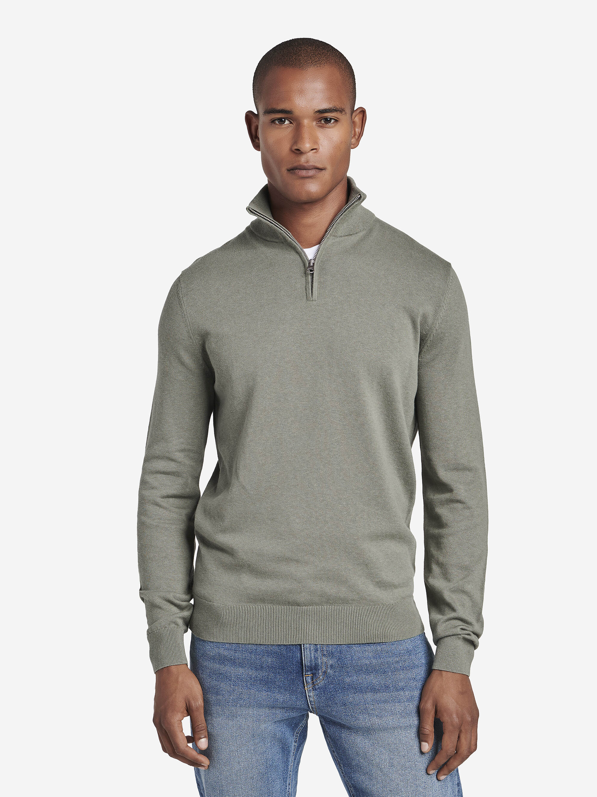 Hot Sales 50% Off- Men's Cotton Silk Half-Zip Jumper Pullover (Buy 2 Free Shipping)