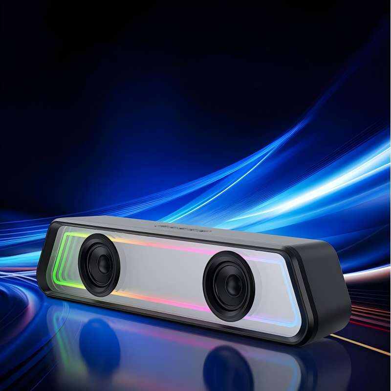 RGB Light Bar Speaker with Deep Bass-Desktop and Portable Use