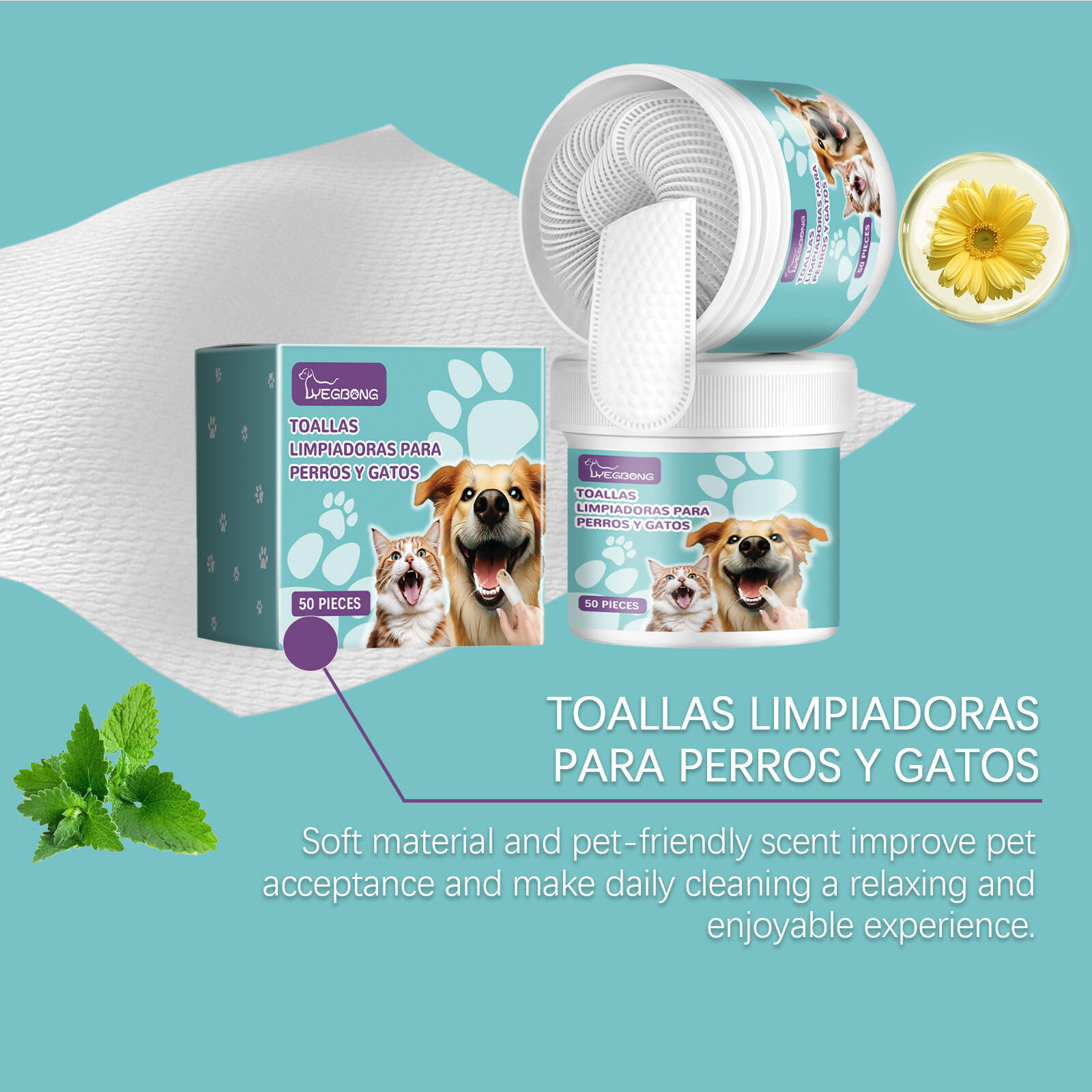 Toallas Limpiadoras Para Perros Y Gatos