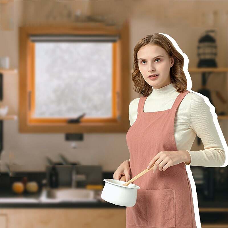 Lace-free Apron Japanese-style Solid Color