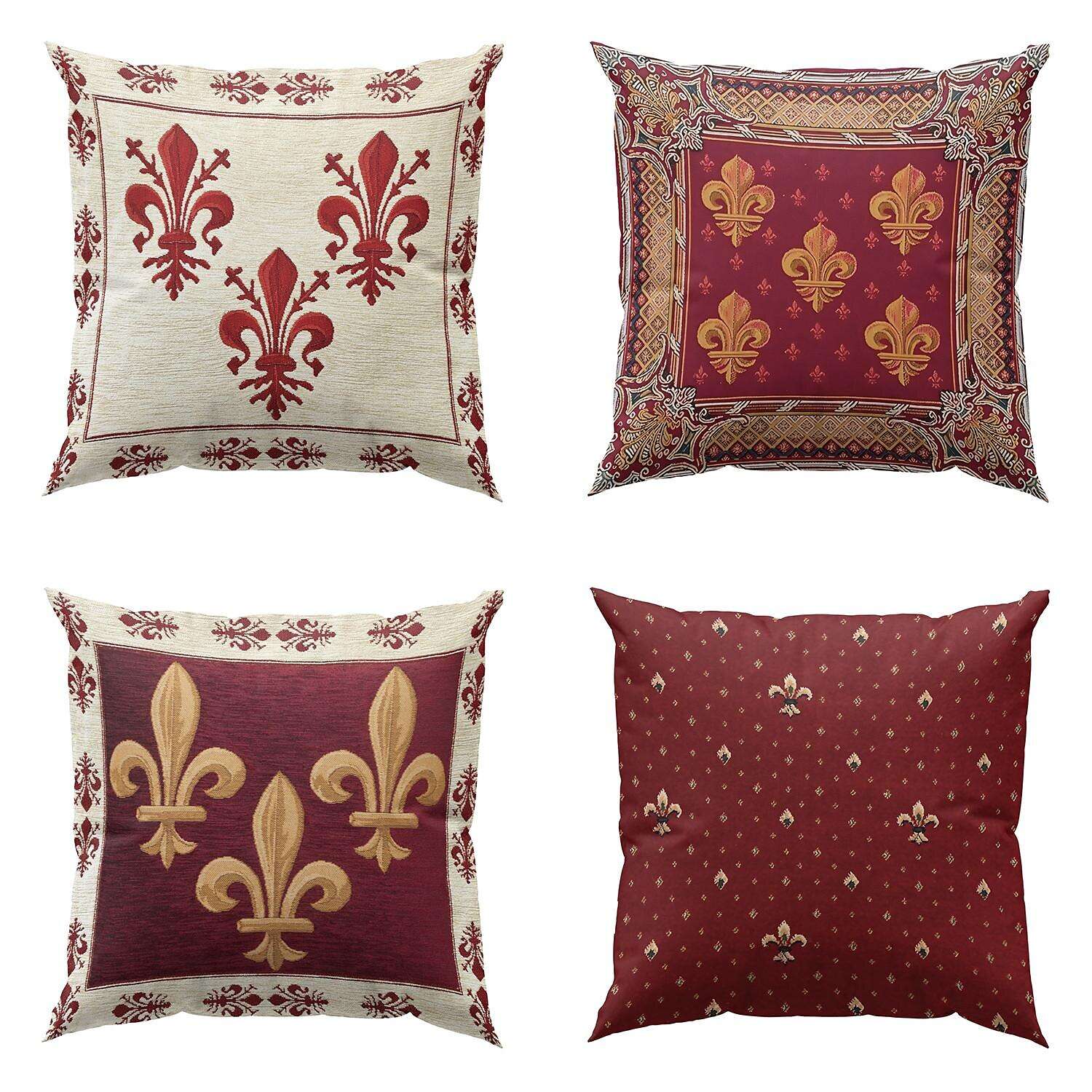 Fleur de Lis Double Side Pillow Cover 4PC