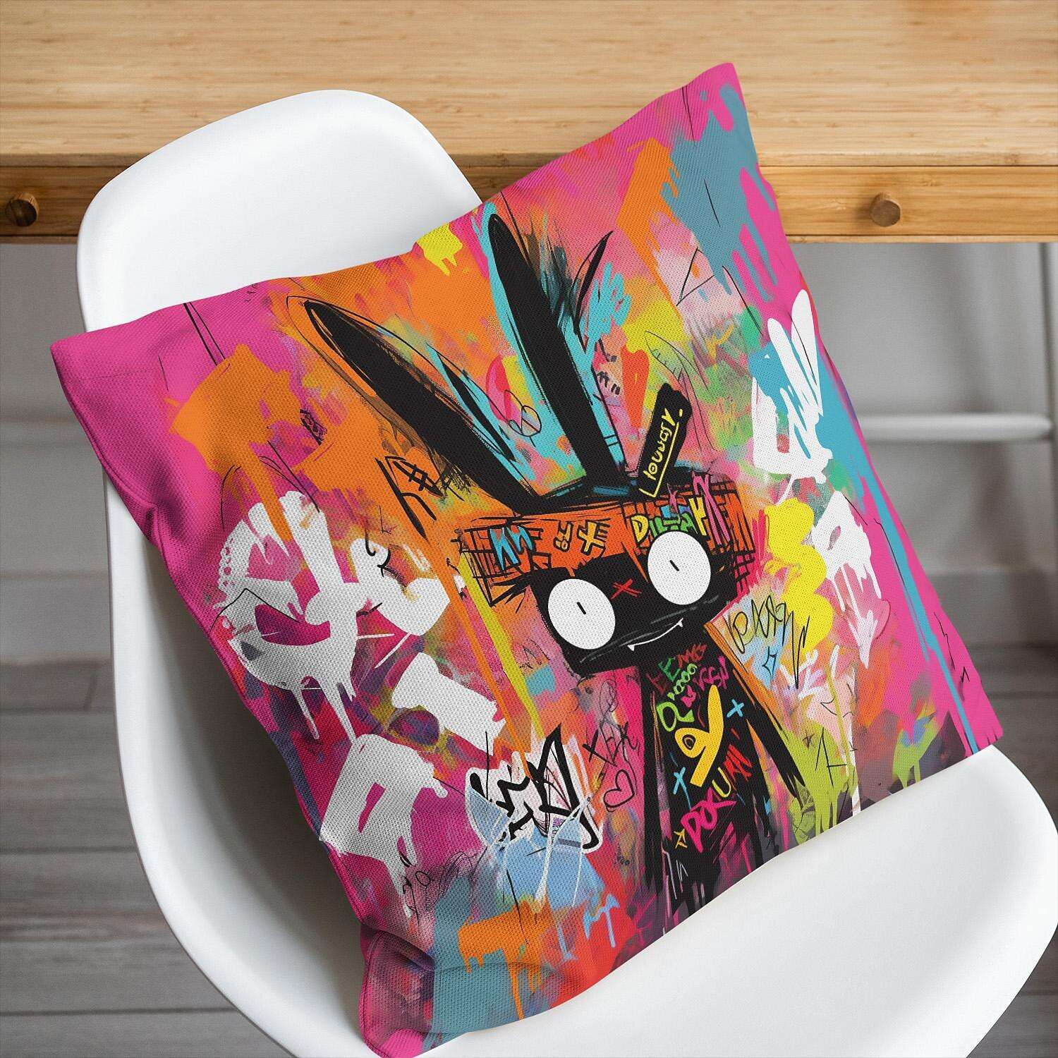 Graffiti Rabbit Pillow Cover 1PC