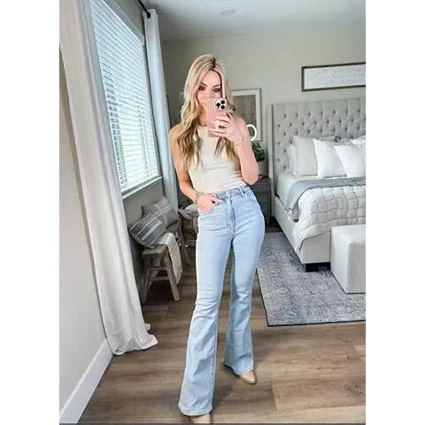 Ultra high waist stretch flare jeans - Buy 3 and get free shipping