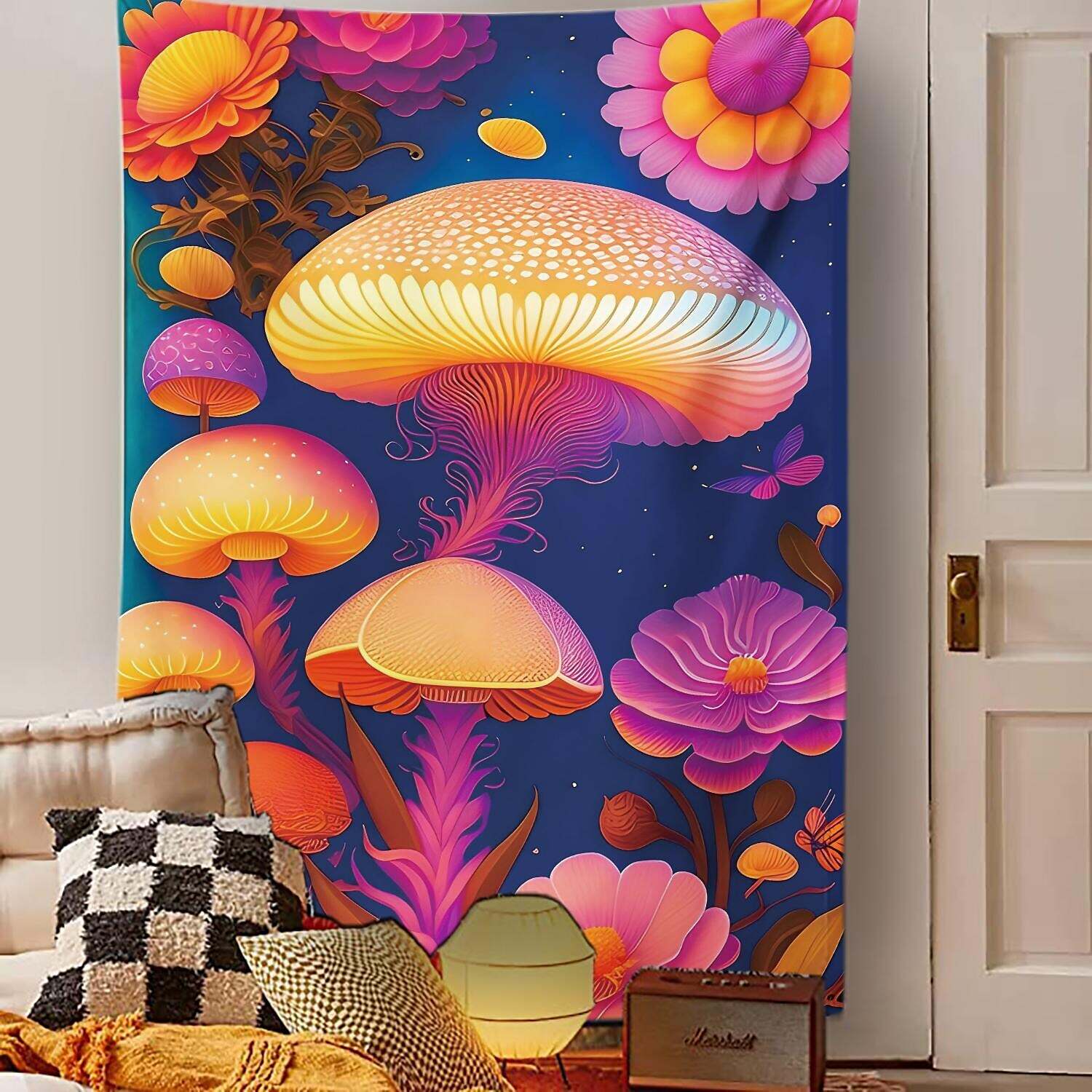 Trippy Mushroom Wall Tapestry Art Decor