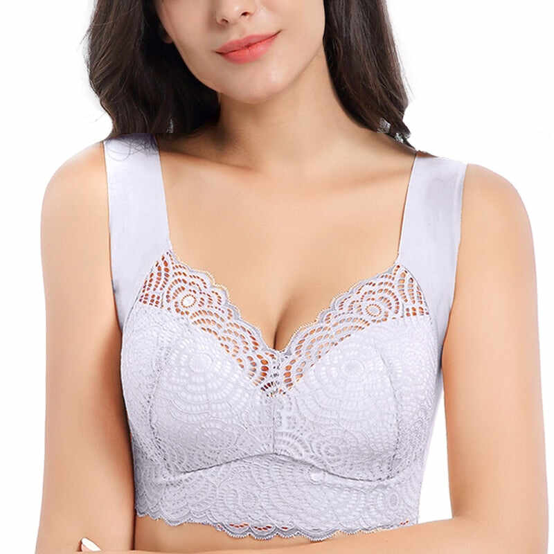 Wire Free Lace Bras for Women Plus Size Vest