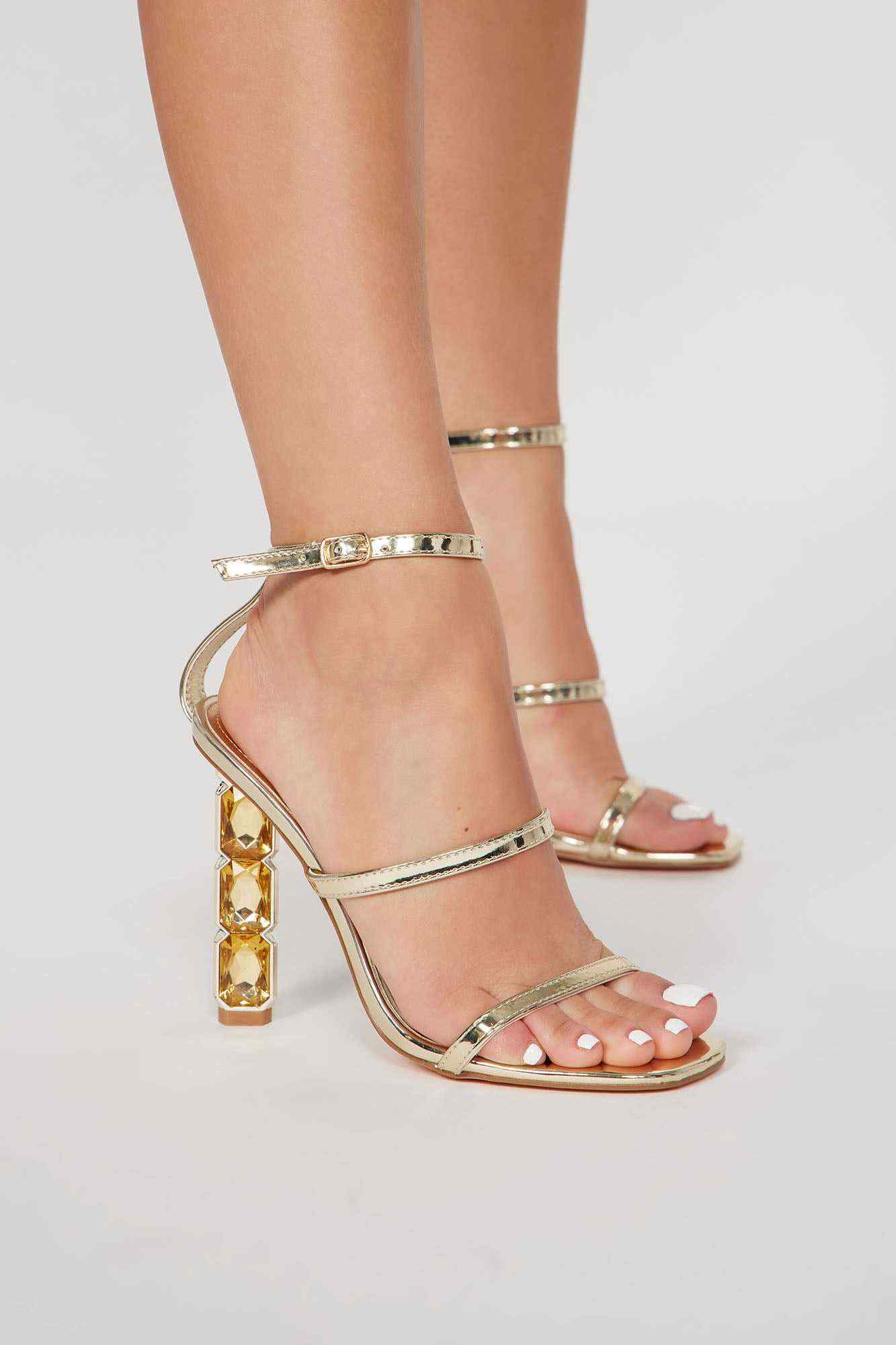 Surprise Me Heeled Sandals   Gold