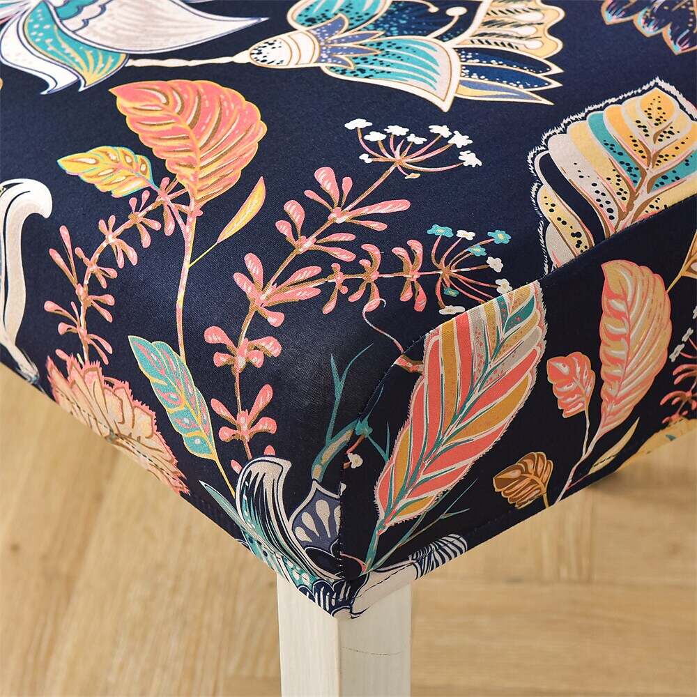 Stretch Spandex Dining Chair Cover Plants/Flower Pattern