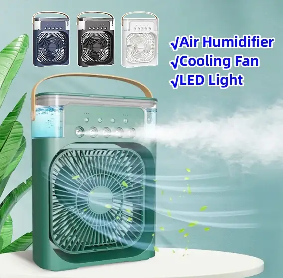 3 In 1 Air Cooling Fan Portable Fan Timer with Lights 5 Jets 3 Speeds