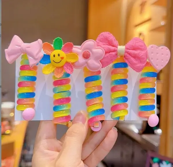 🌲 Early Christmas Sale🎁Colorful Telephone Wire Hair Bands for Kids