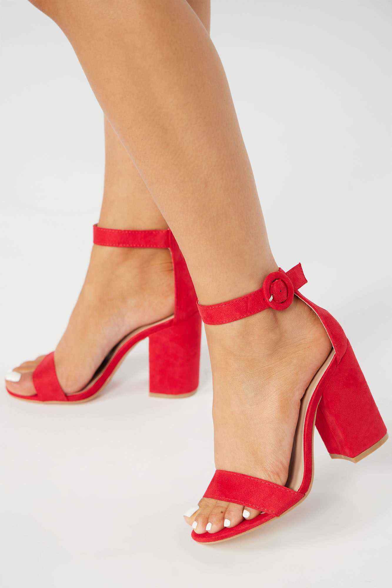 Staying Awhile Heeled Sandals   Red