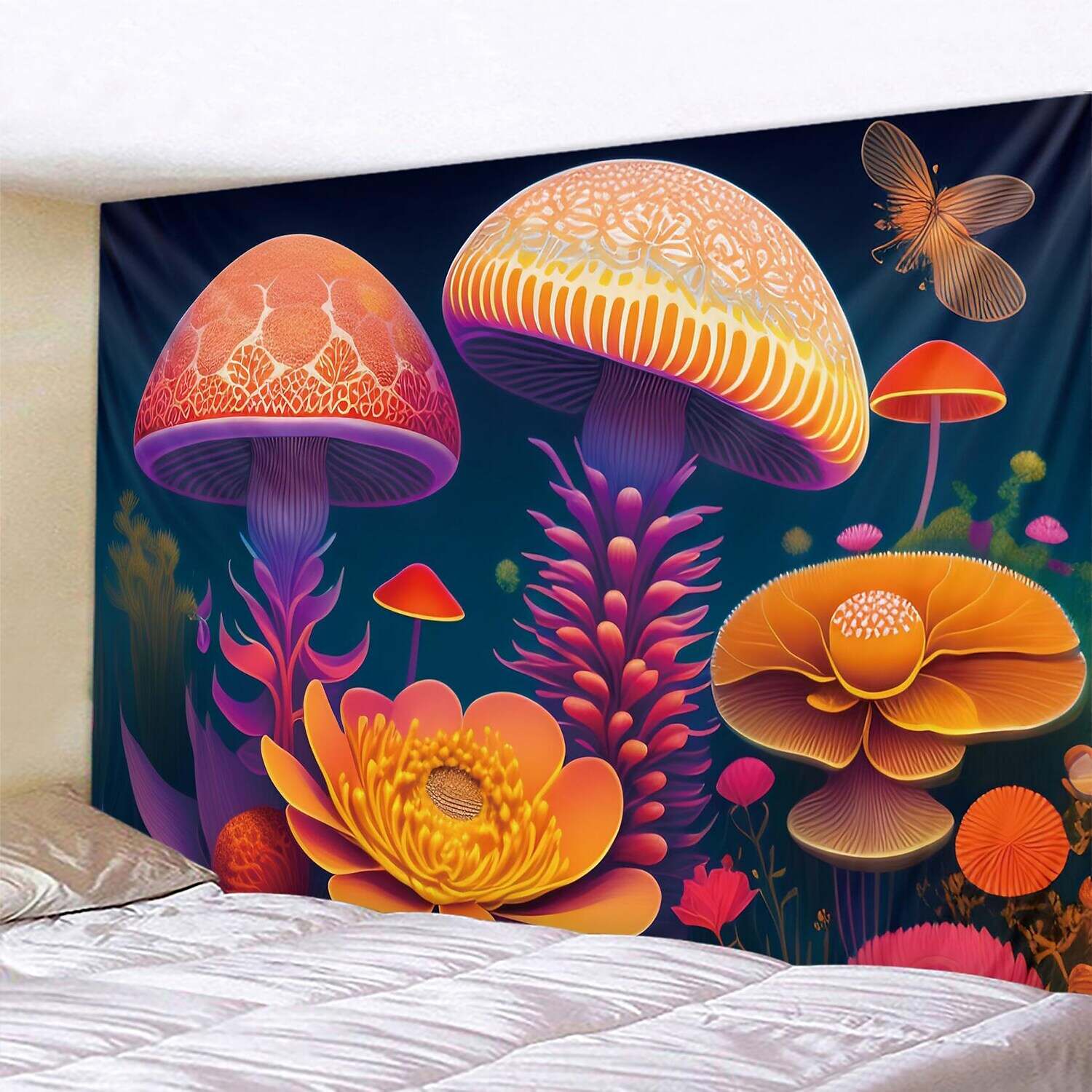 Trippy Mushroom Wall Tapestry Art Decor