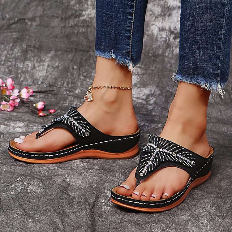 Women's Soft Footbed Orthopedic Arch-Support fishbone pattern sandals