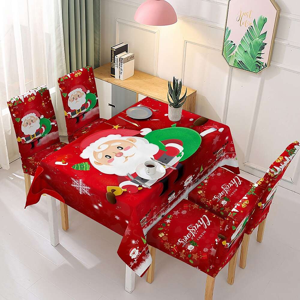 Christmas Decoration Tablecloth Elastic One-piece Chair Cover