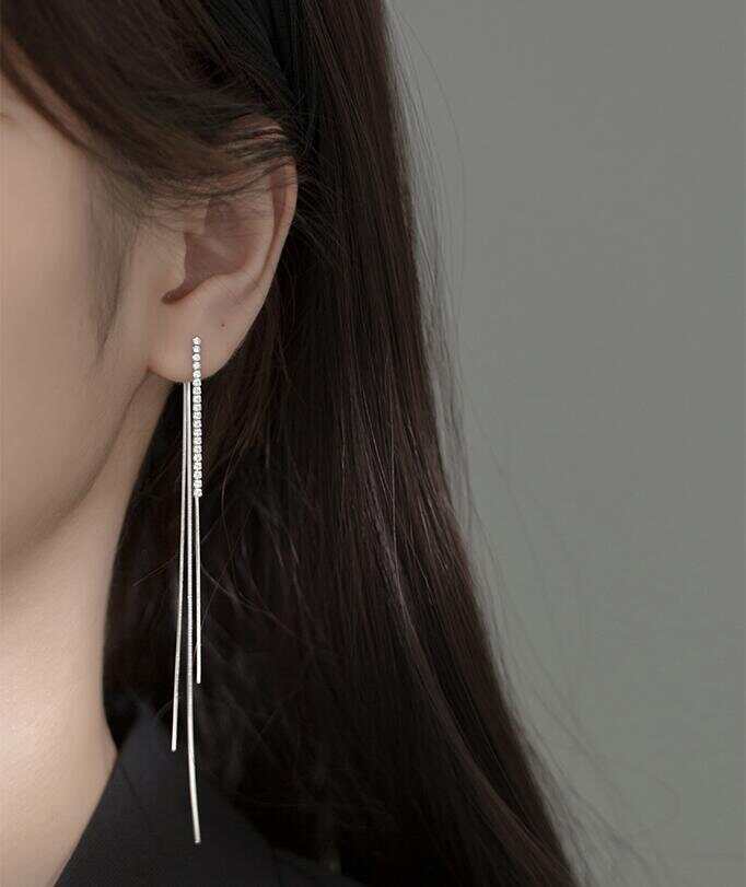 Vintage Long Tassel Geometric Square Drop Earrings For Women Korean Long Thread Dangle Earring Fashion Jewelry Oorbellen Brincos