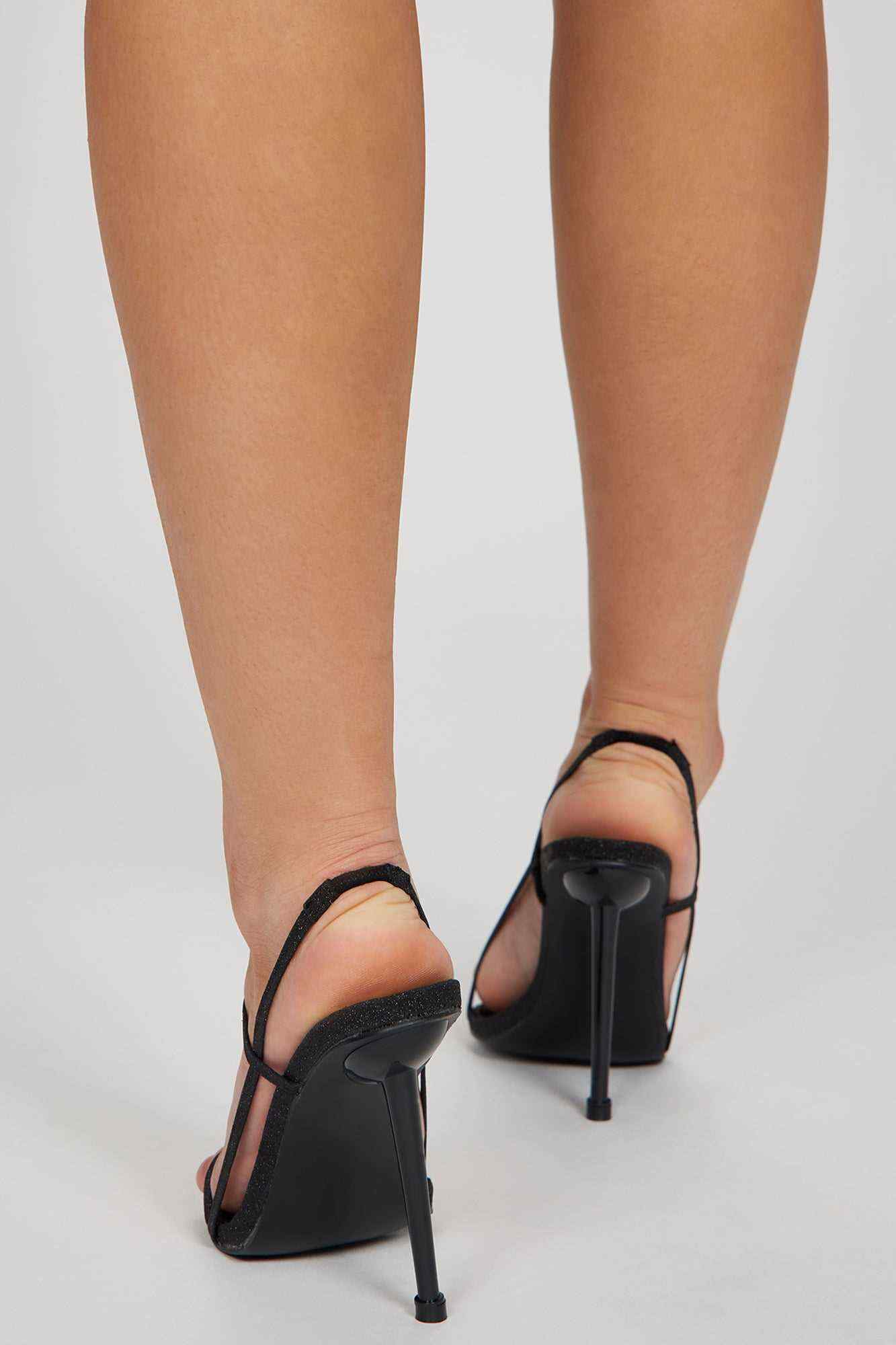 Seal The Deal Slingback Heeled Sandals   Black