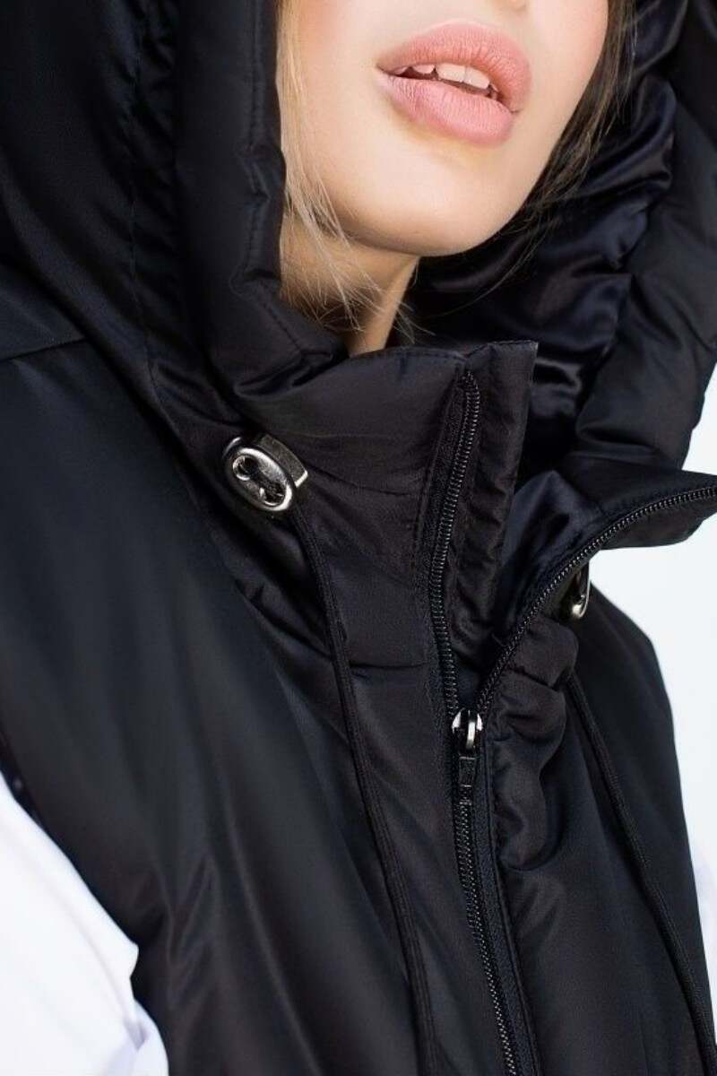 Black Casual Solid Patchwork Zipper Hooded Collar Outerwear