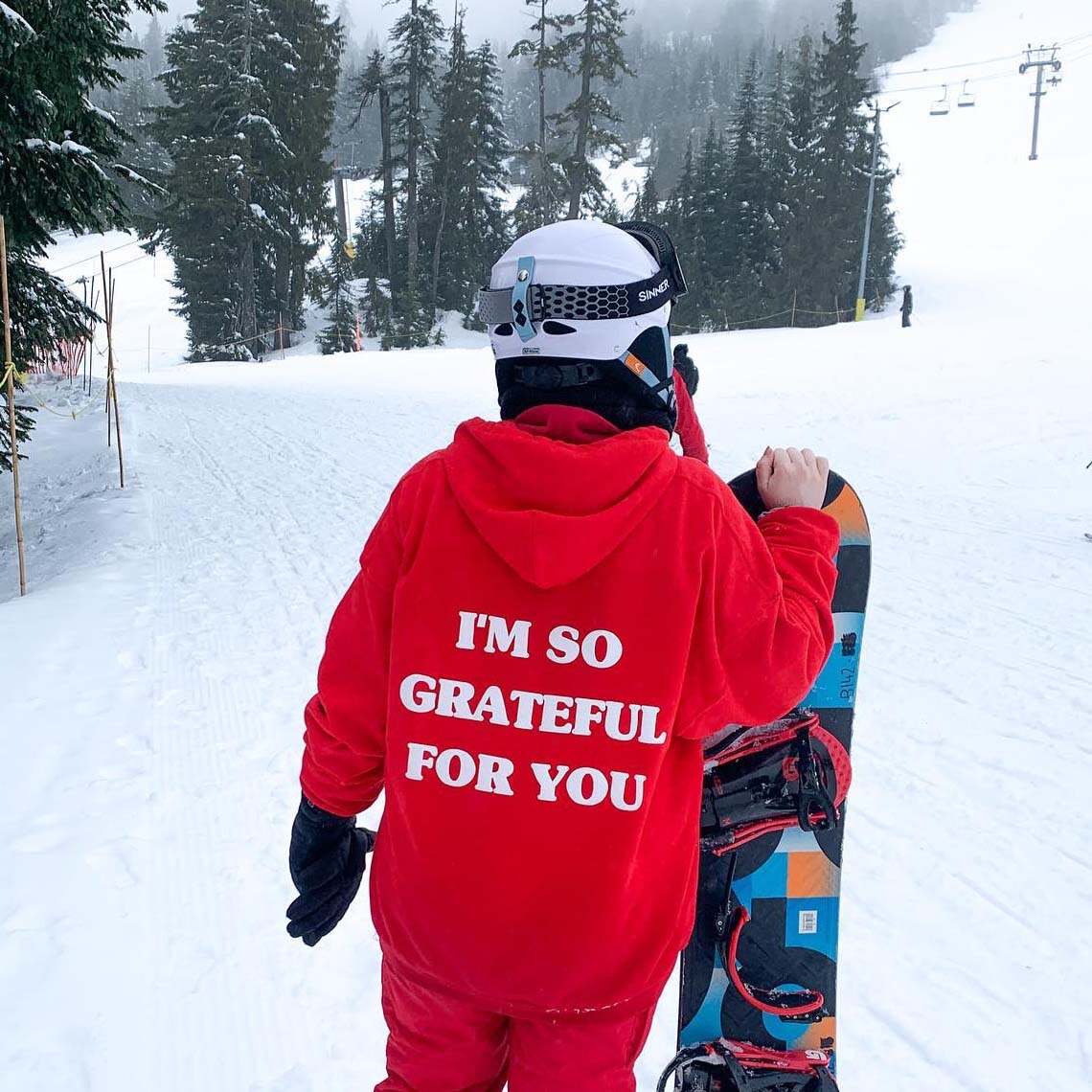 I'm So Grateful For You Print Hoodie