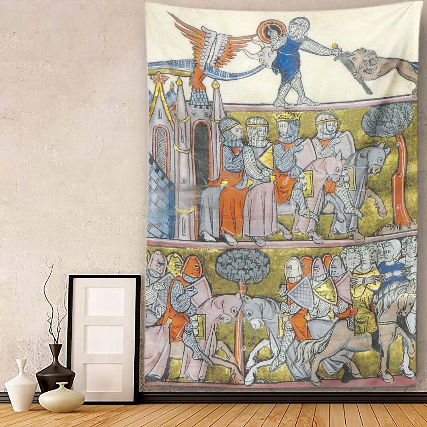 Medieval Painting Wall Tapestry Art Decor