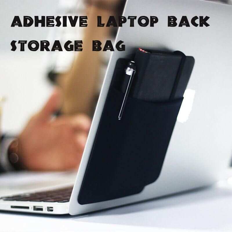 Adhesive Pocket Laptop Storage for External Hard Drives & Pens