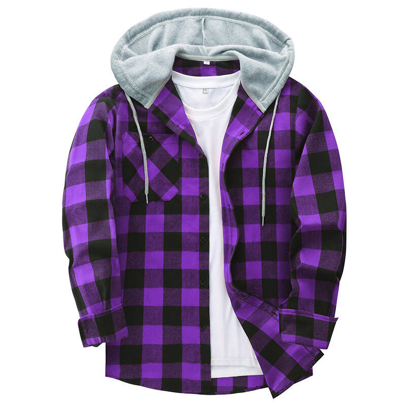 plaid hooded jacket - Buy 3 and get free shipping