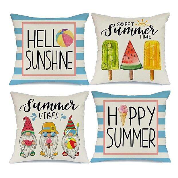 Summer Sunshine Floral Double Side Pillow Cover 4PC Soft