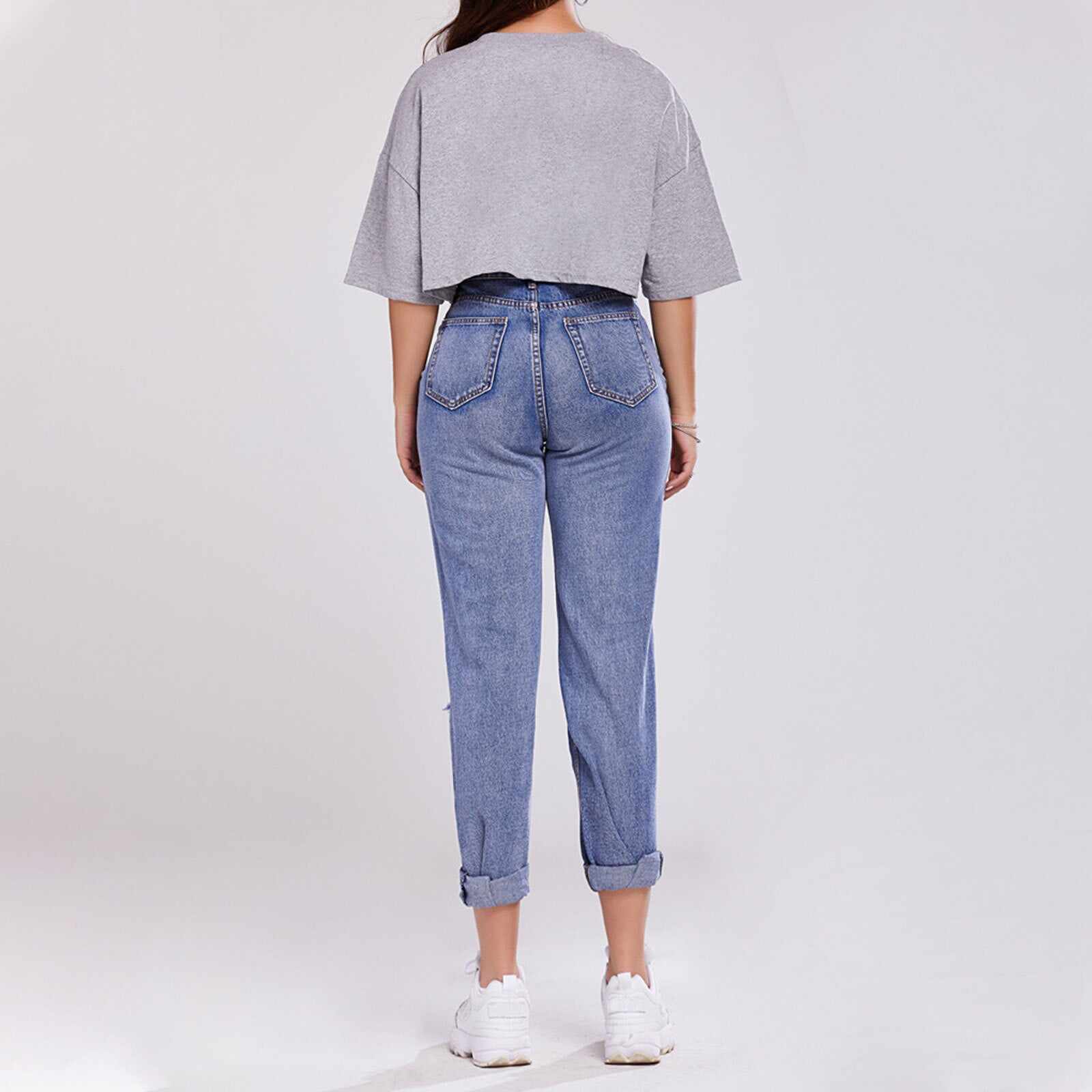 Casual Straight-leg Denim Trousers