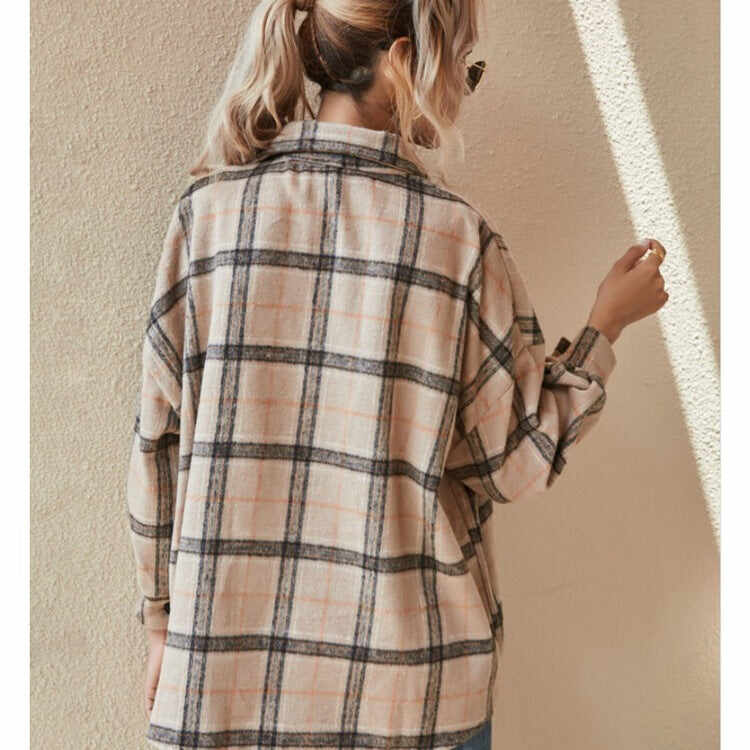 New Style Long-sleeved Plaid Jacket