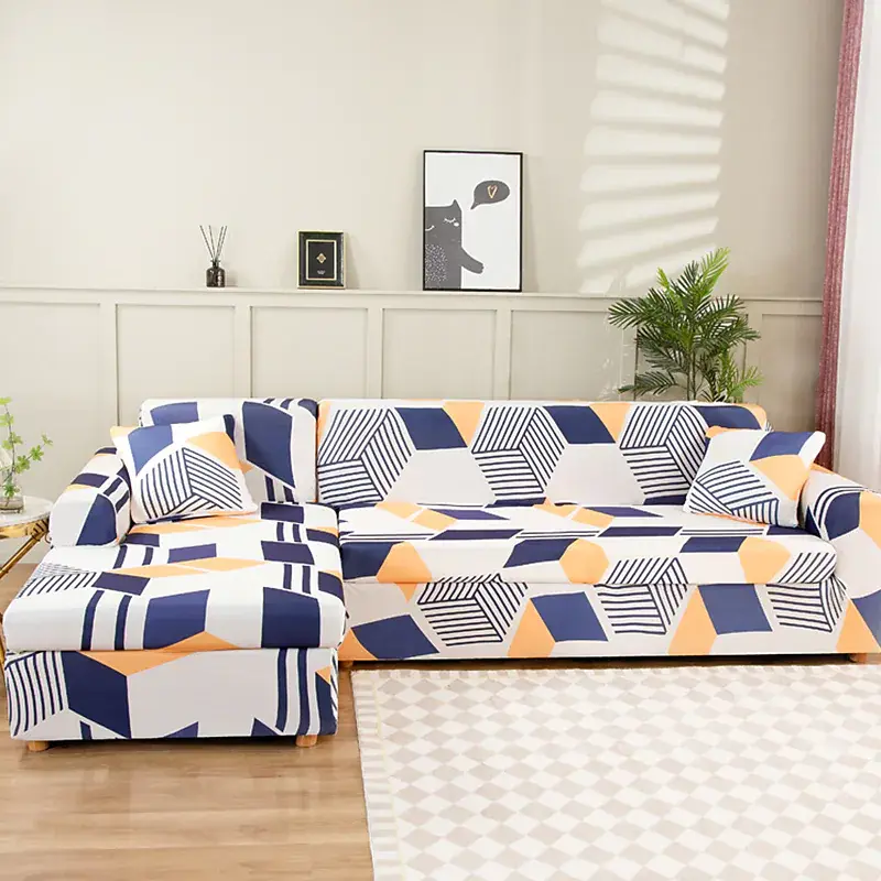 Stretch Sofa Cover Slipcover Geometric Pattern