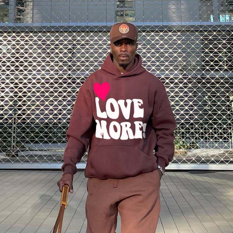 Love More Hate Less Print Hoodie