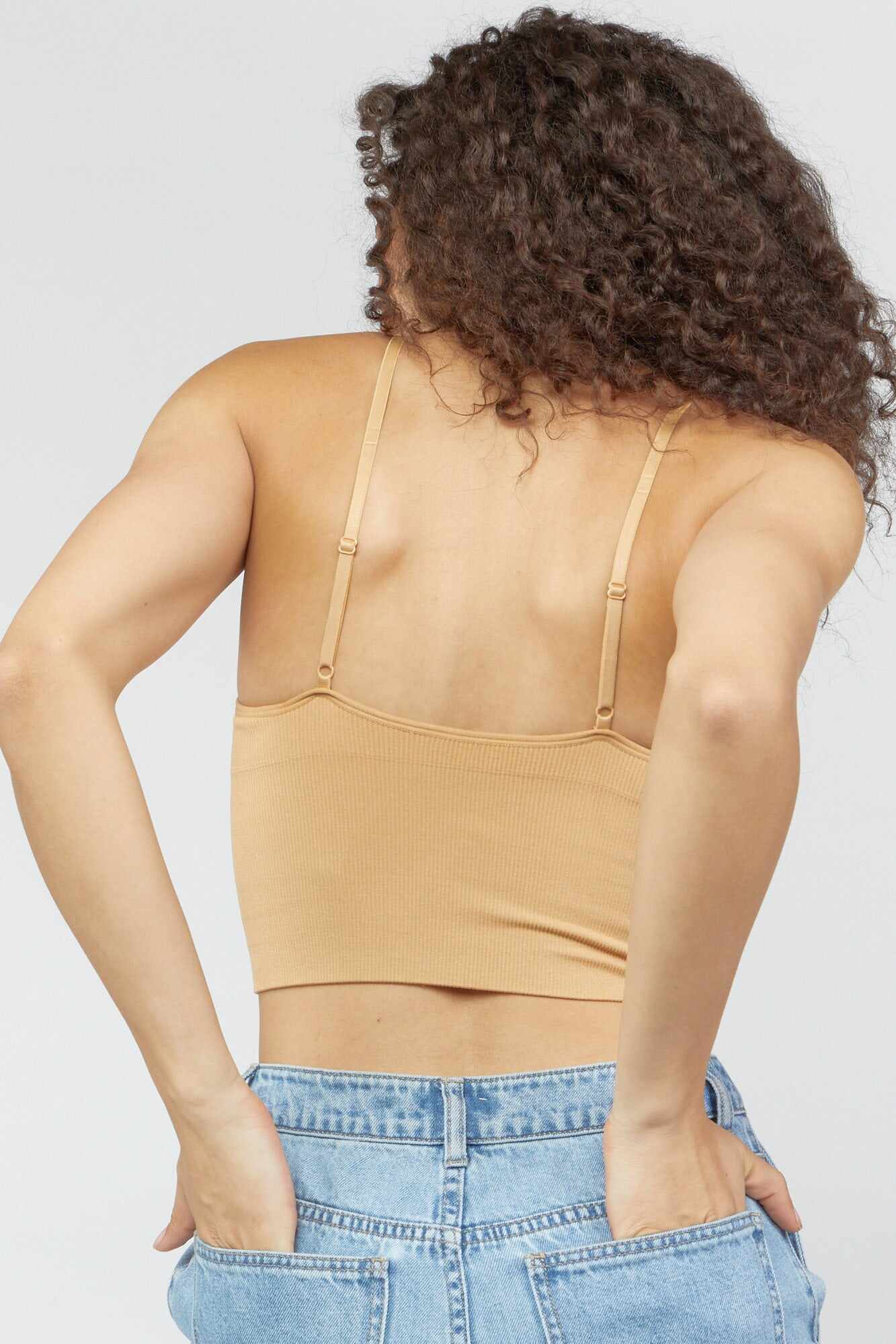 Women Apparel | Seamless Ribbed Cropped Cami Ivory Forever21 - DV17620