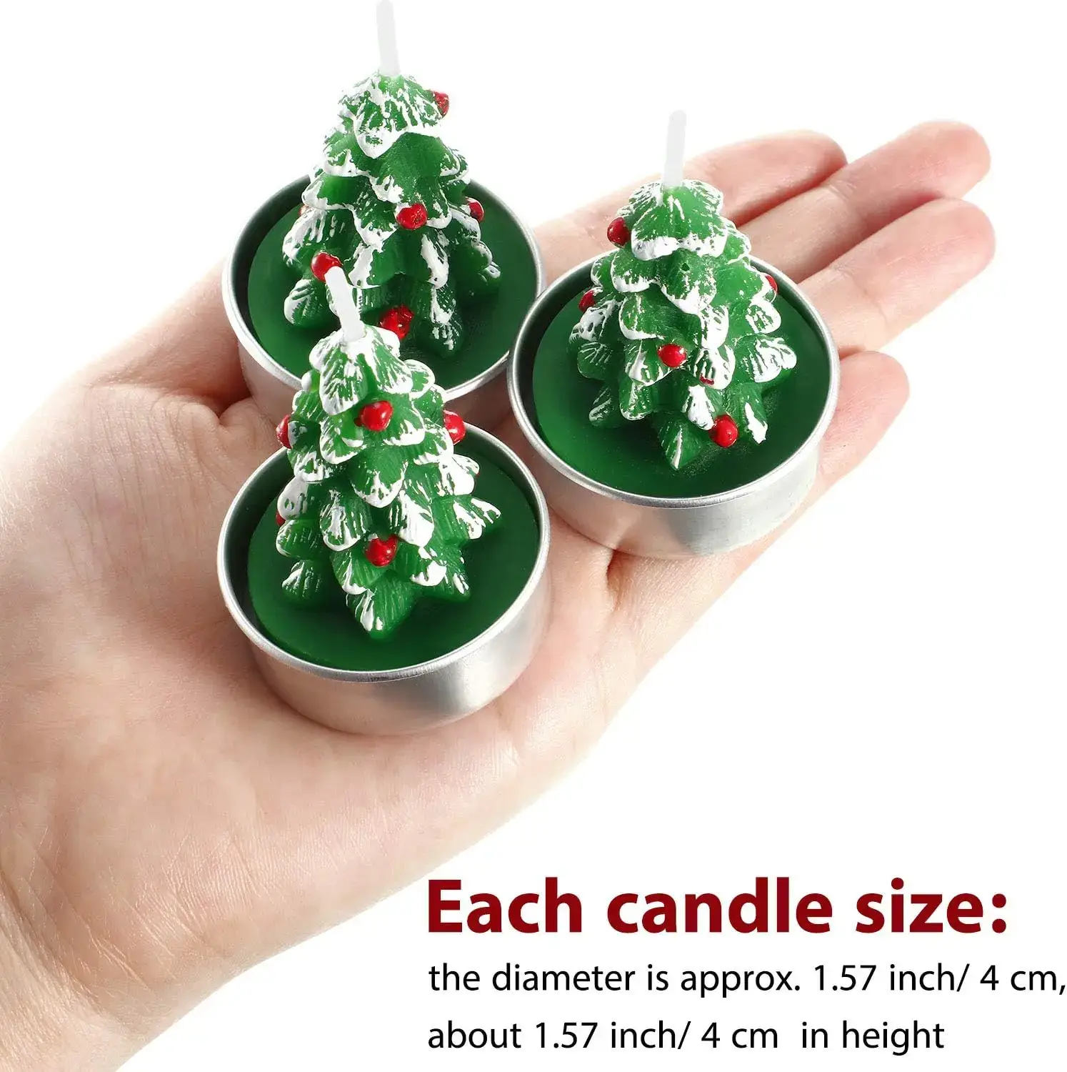 12 Pieces Christmas Tree Tealight Candles Handmade Delicate Tree Candles for Christmas Home Decoration Gifts