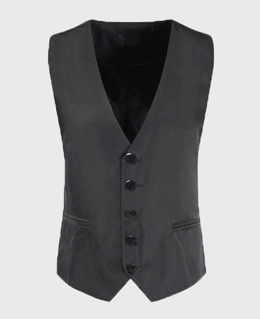 Business Plain Patched Pocket Single Breasted Blazer Vest