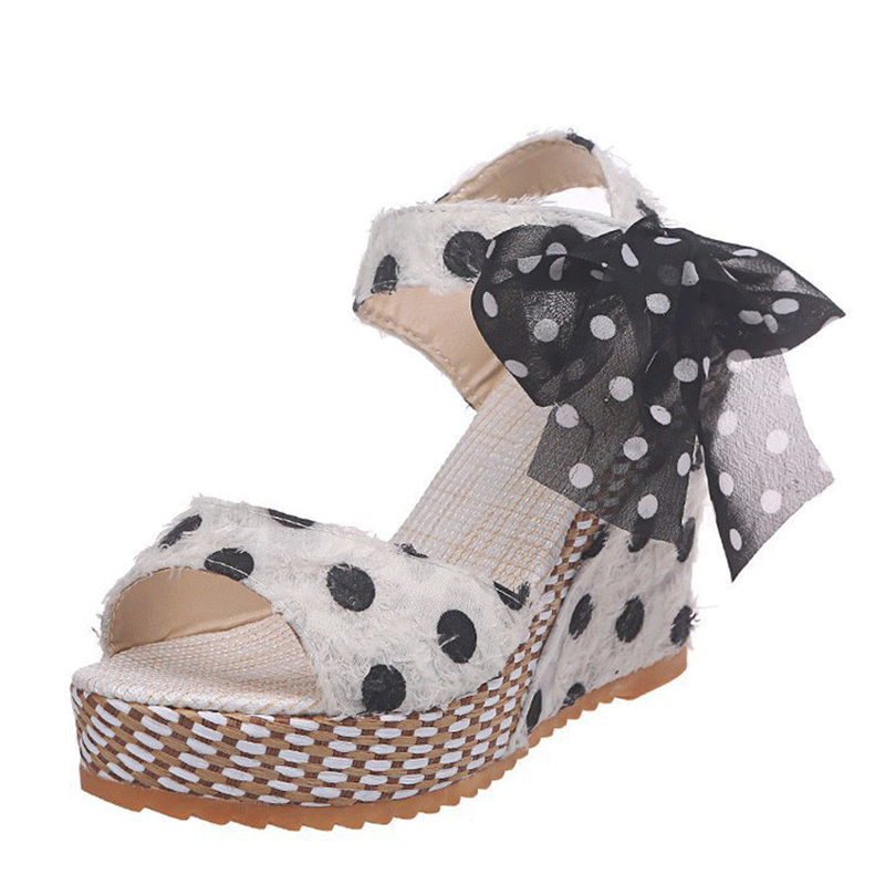 Polka Dot Open Toe Sandals