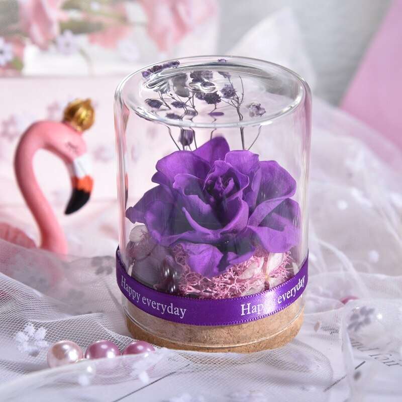 Rose Real Flower Glass Gift for Valentine's Day