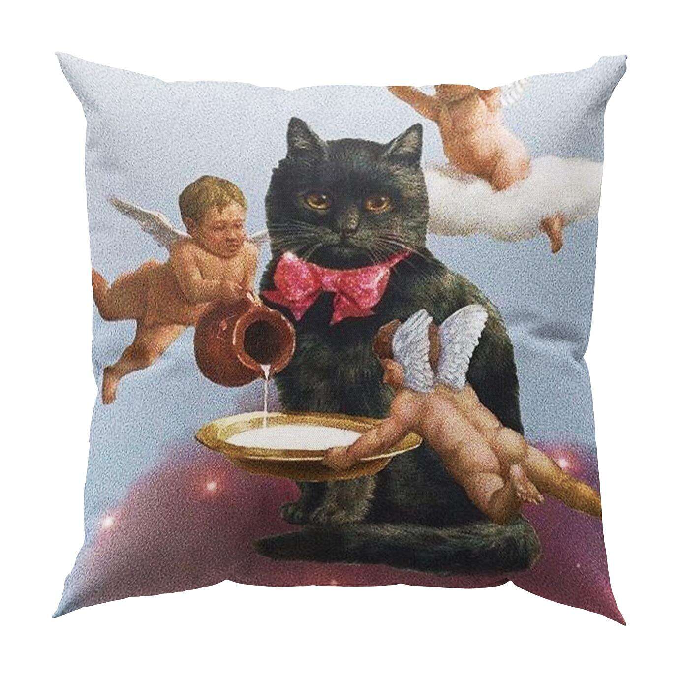 Funny Renaissance Cat Double Side Pillow Cover 4PC