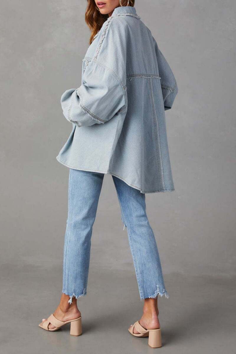 Apricot Casual Solid Patchwork Turndown Collar Long Sleeve Regular Denim Jacket