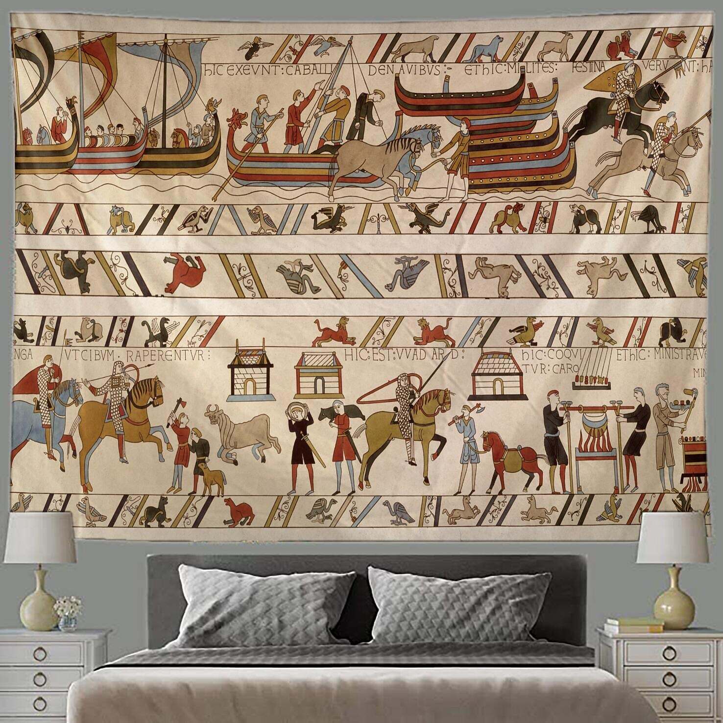 Medieval Bayeux Wall Tapestry Art Decor